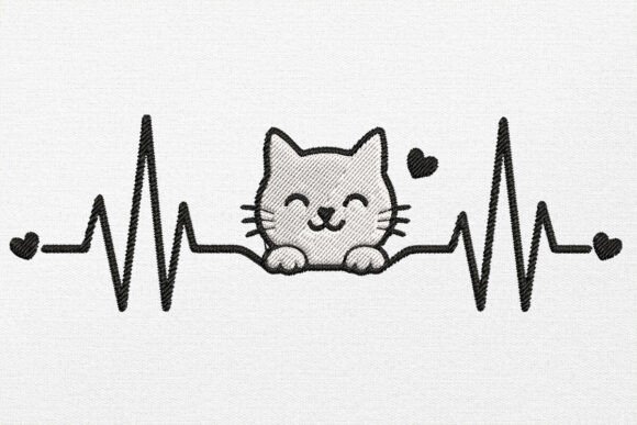 Smiling Cat Heartbeat Embroidery Design Review